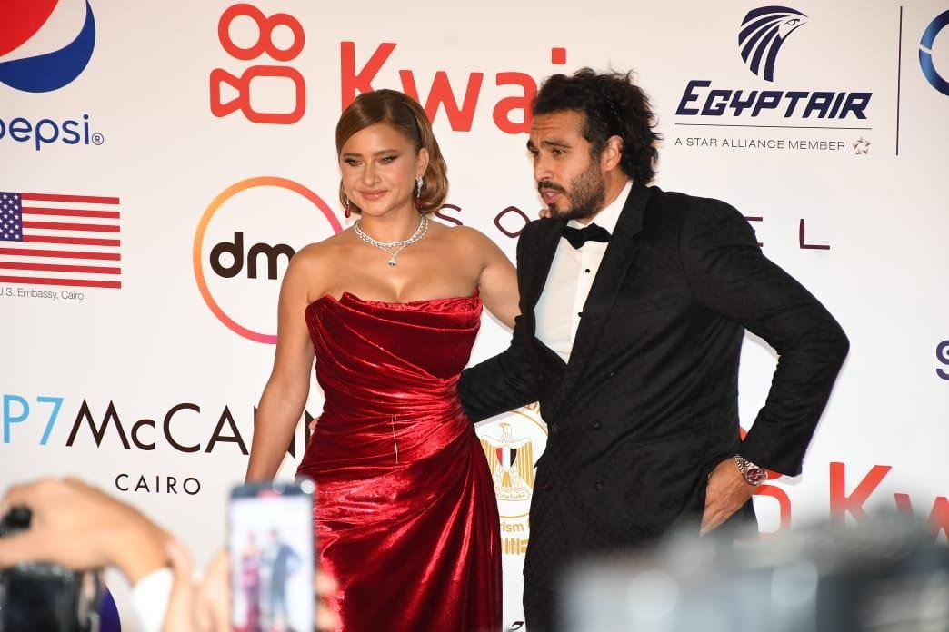نيللي وزوجها في مهرجان القاهرة السينمائي الدولي